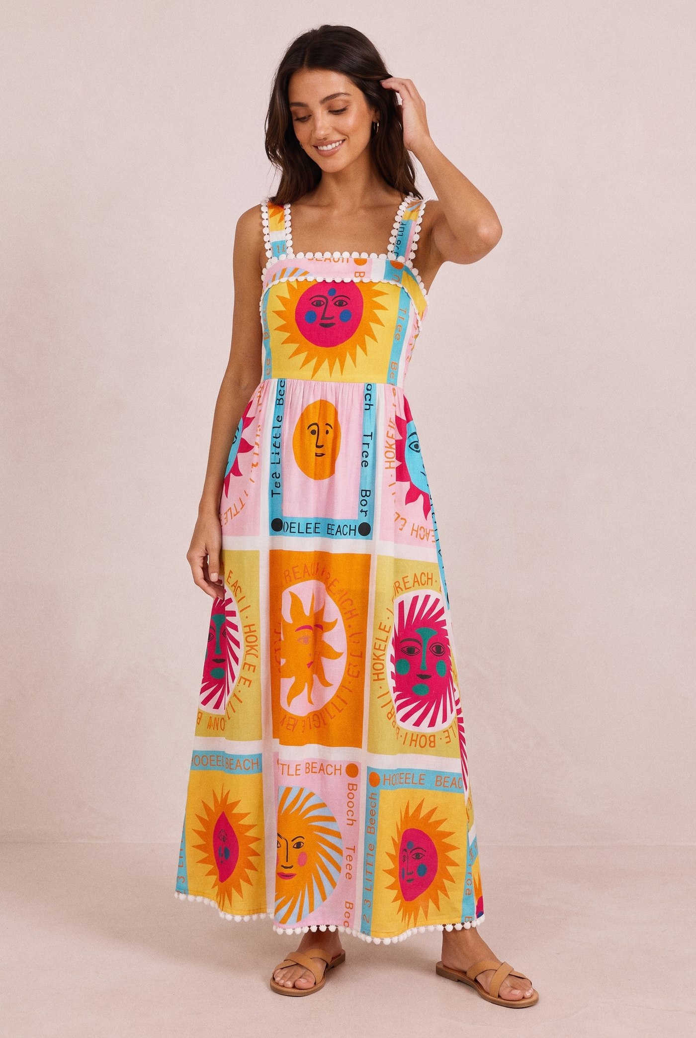 Sun Print Maxi Dress, front
